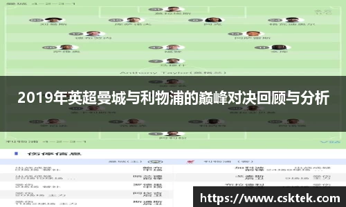2019年英超曼城与利物浦的巅峰对决回顾与分析